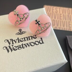 Vivienne Westwood Pink Heart Earrings